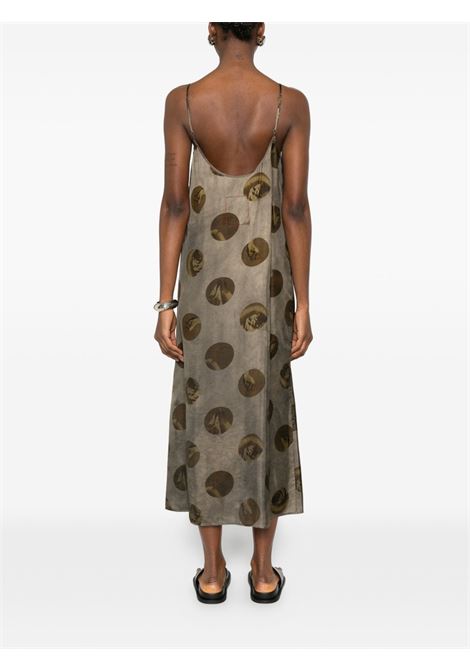 abito lungo anaya donna grigio e marrone UMA WANG | UP5017UW086